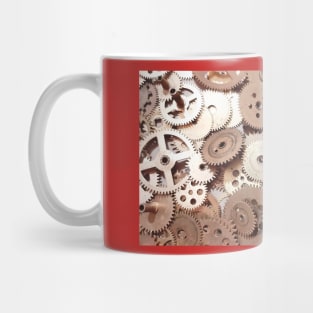 Gold, golden, steampunk, mechanism, equipment, industry, gears, clock, time, photo, vintage, smart, retro, communication, technology Mug